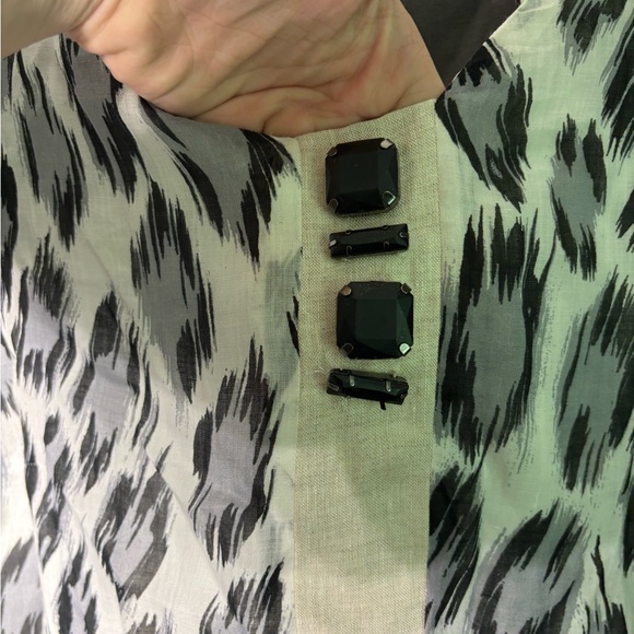 Marina Rinaldi Dumas Linen Leopard Print Short Sleeve Shift Dress Size 18 - Picture 3 of 6